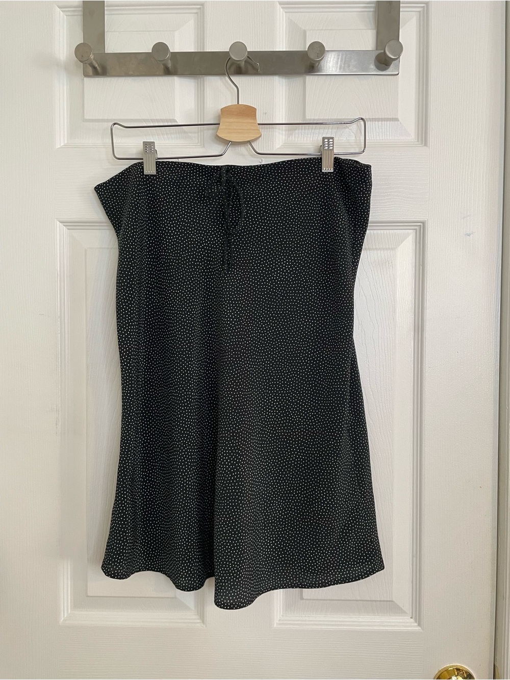 Vintage Fairweather Black White Polka Dot Midi Skirt Size L